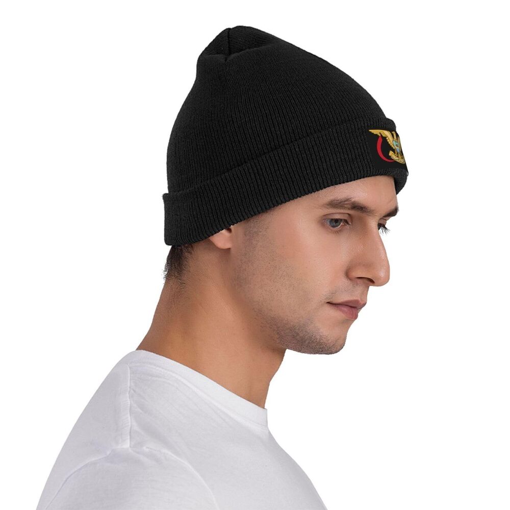7348 Yemen Yemeni Yemenian Flag Emblem Stretchy Knit Beanie Hat Unisex Warm - Picture 5 of 7